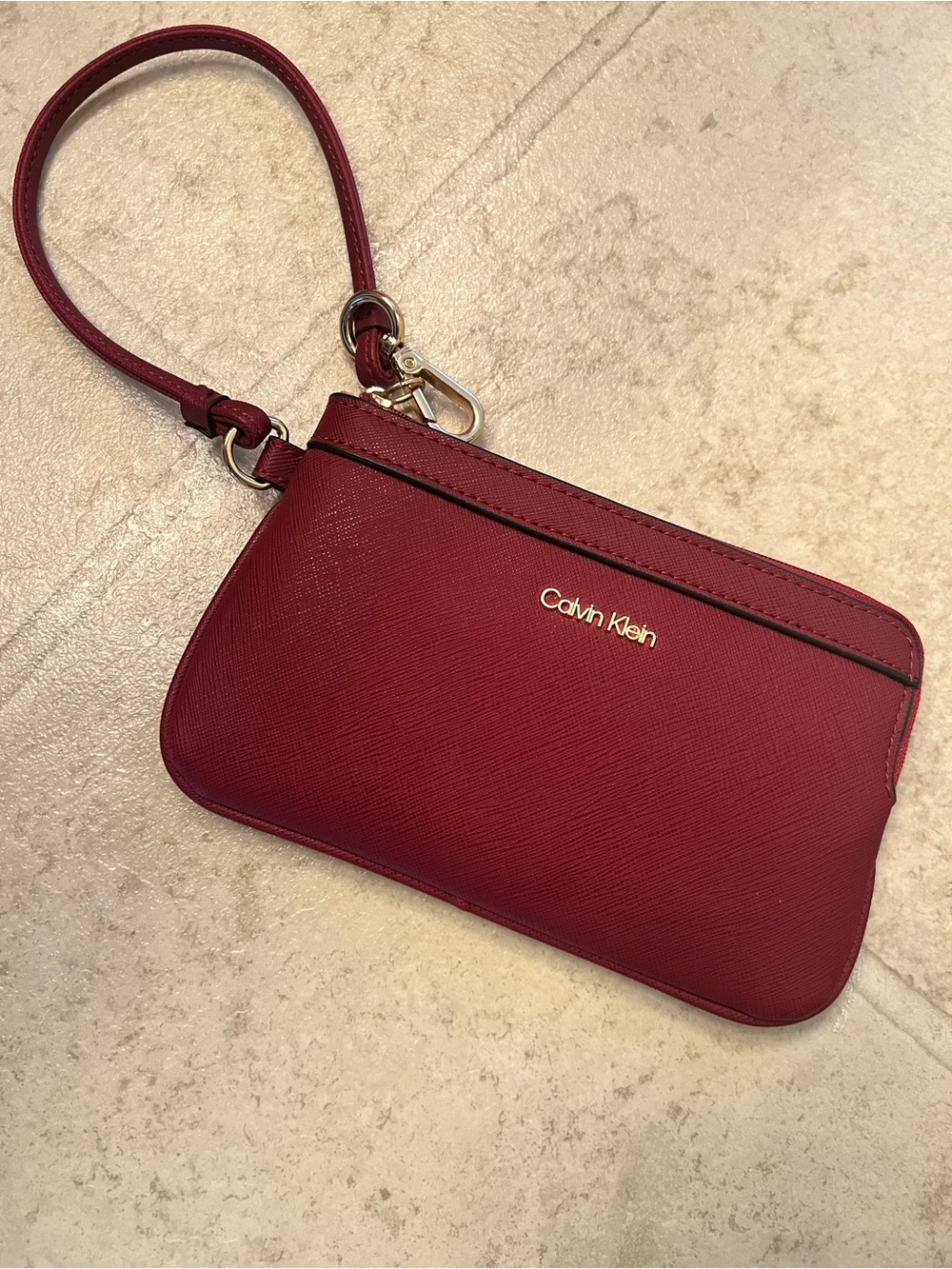 Calvin Klein Red Wristlet Wallet New Travel Vacation Everyday